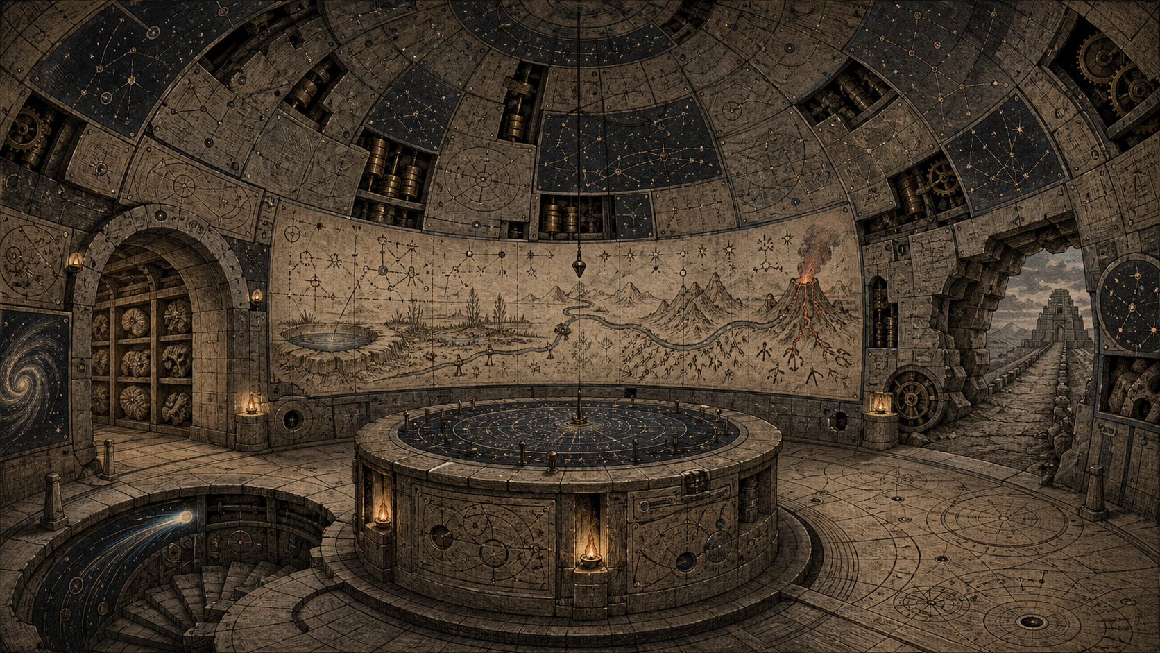 An ancient mechanical star-map vault